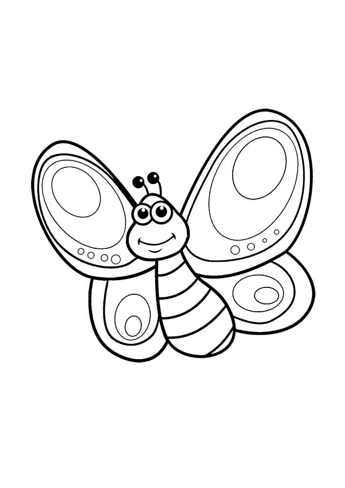 Butterfly - black and white image for children 4 years old.