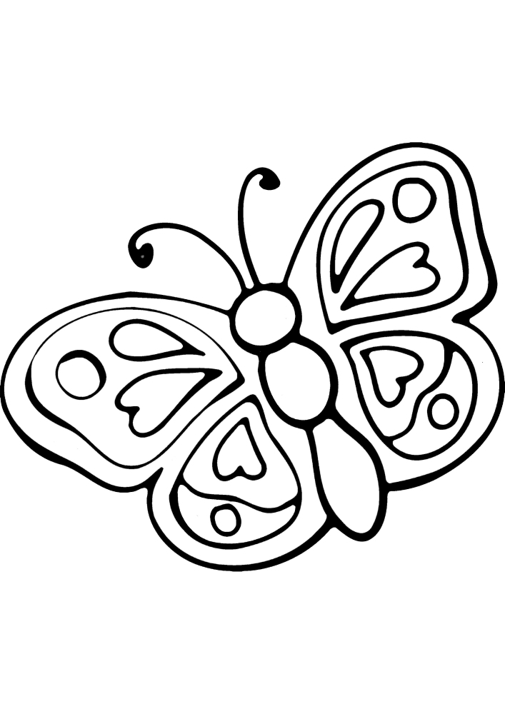 Six papillons différents-vous pouvez faire preuve d'imagination et leur donner toutes les couleurs.