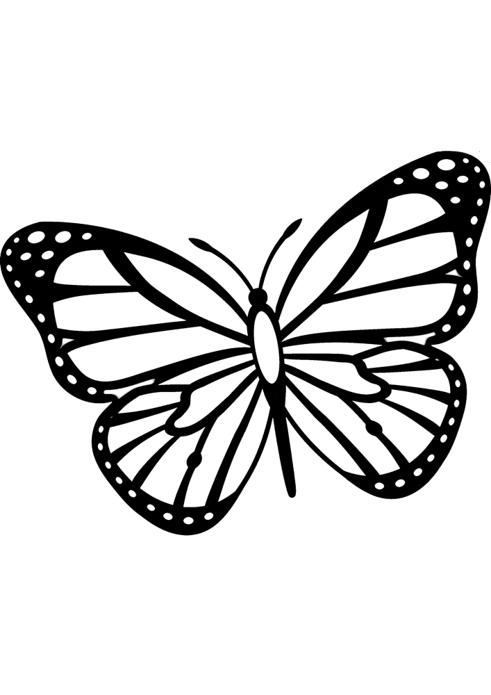 Butterfly with a lot of details-a complex but interesting coloring book