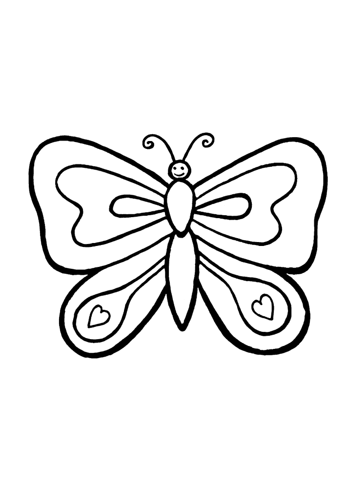 Borboleta-Imagem em preto e branco para crianças de 4 anos.