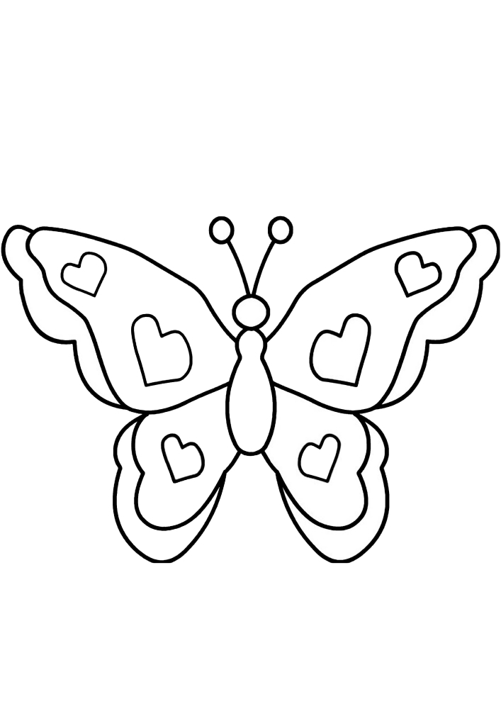 У неё на крылышках изображены сердечки - бабочки любви