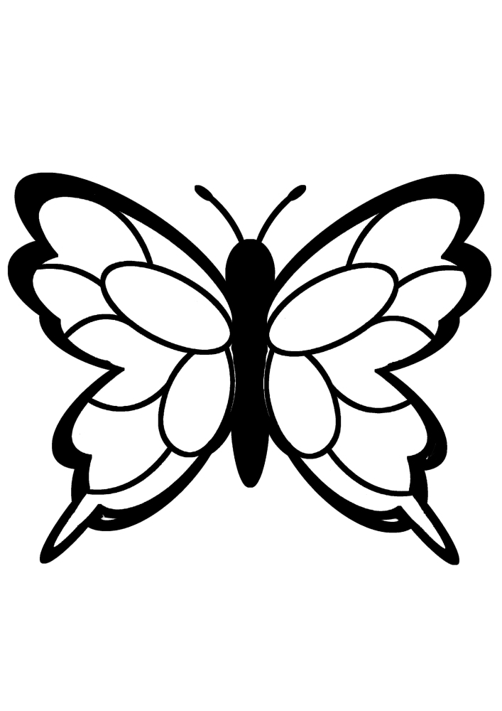 Papillon souriant-image en noir et blanc.