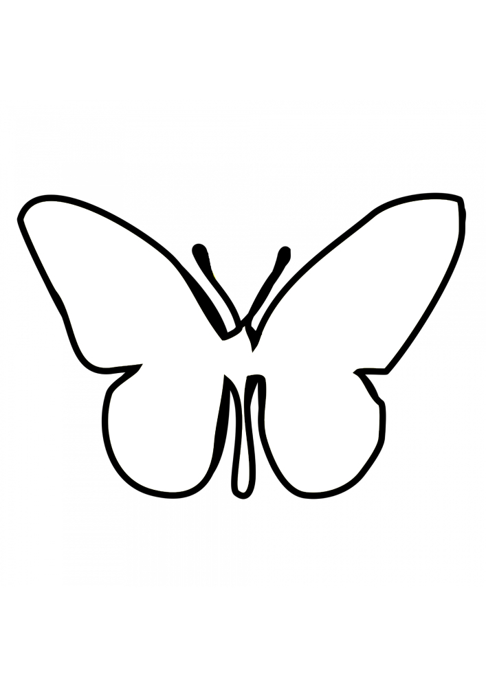 Шаблон бабочки - можно разукрасить, а можно придумать свой узор.
