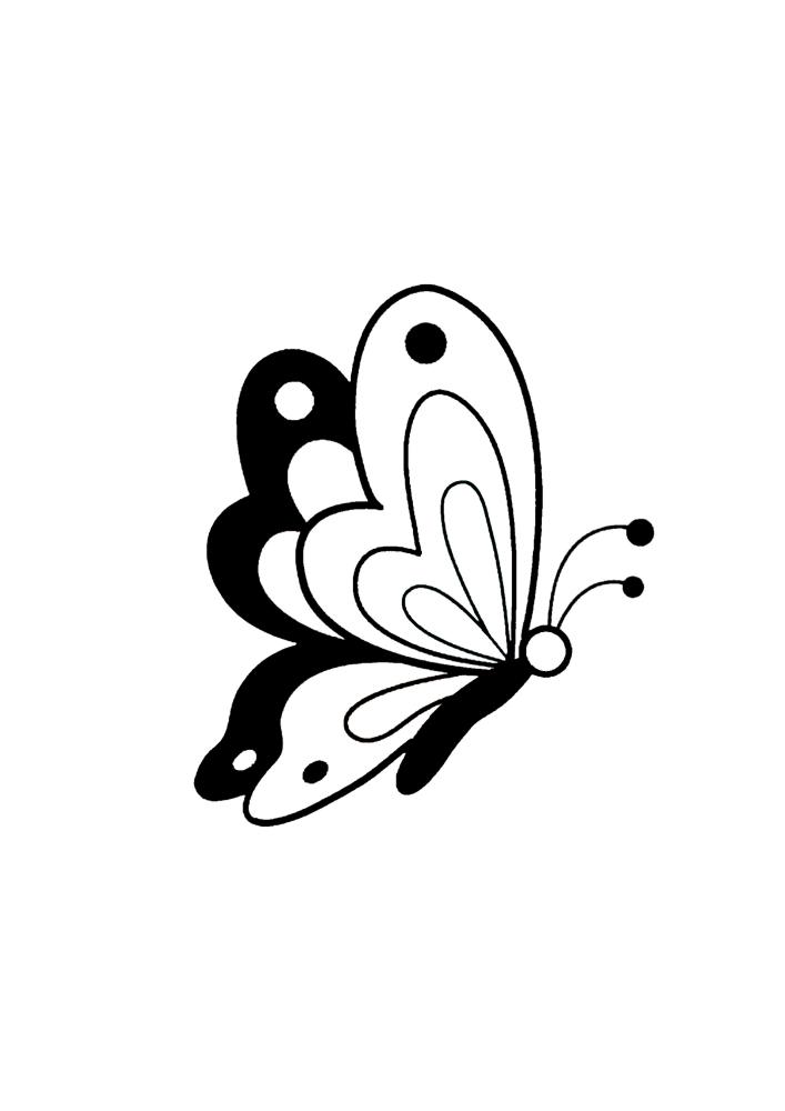 Einfach in der Zeichnung Schmetterling.