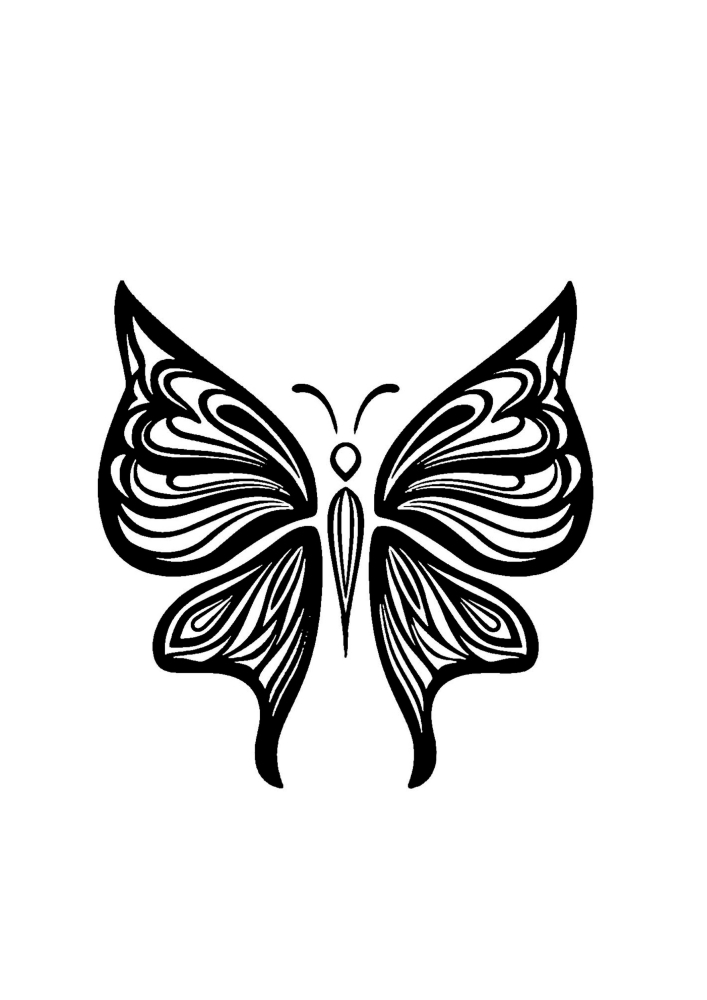 Quatre images d'un papillon - vous pouvez décorer tout le monde dans des couleurs différentes, faire preuve d'imagination et de créativité.