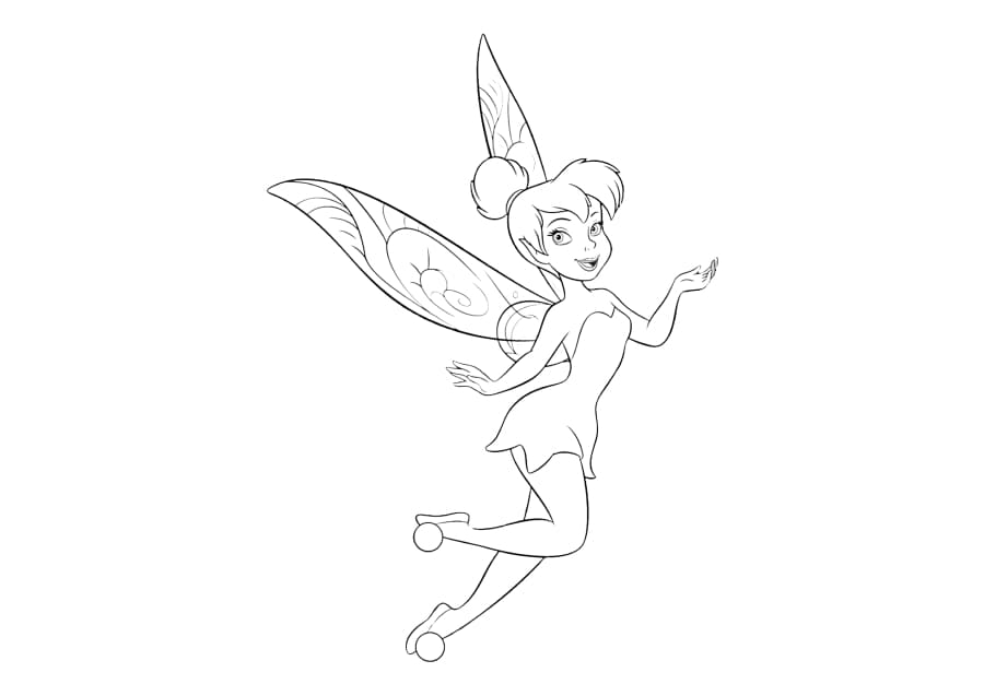 Tinker Bell is trying to catch up with something and cling to it
