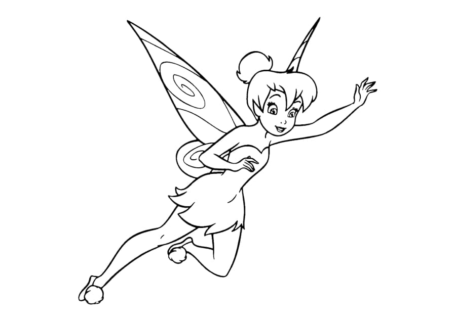Tinker Bell fairy with a wand in her hand