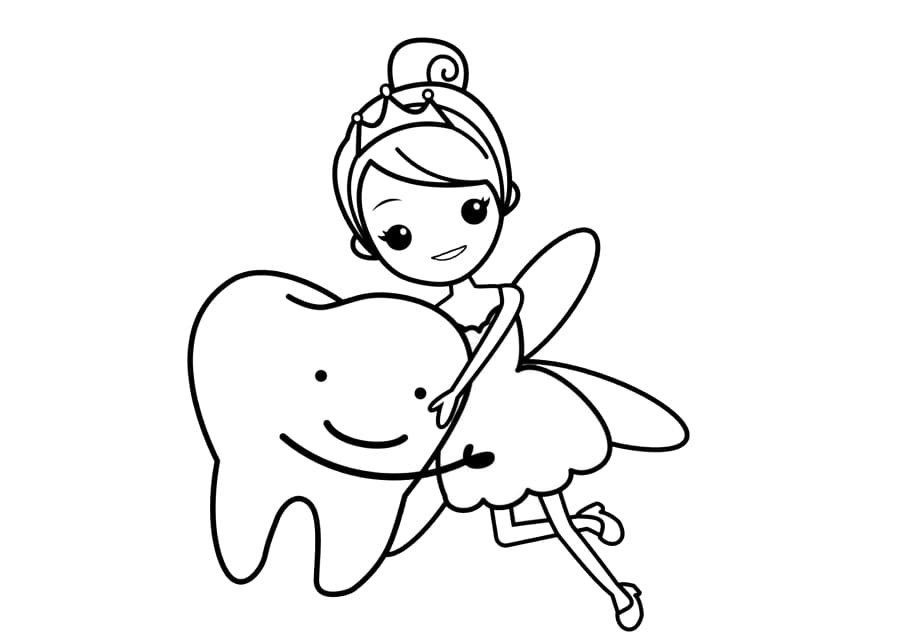 Tooth fairy cuddles with cute tooth