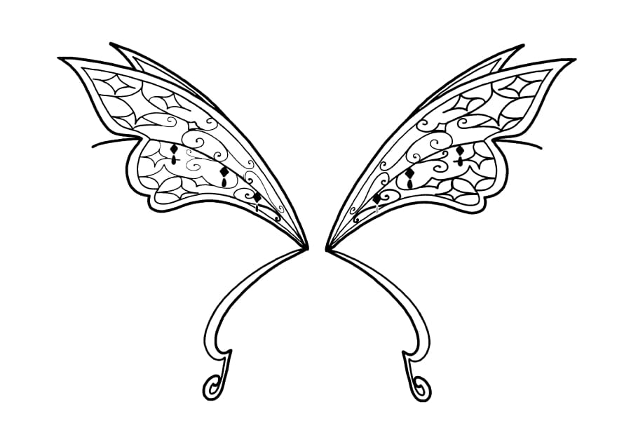 Flügel Feen - ausmalbild
