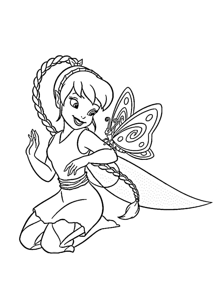 The butterfly landed on the fairy's hand