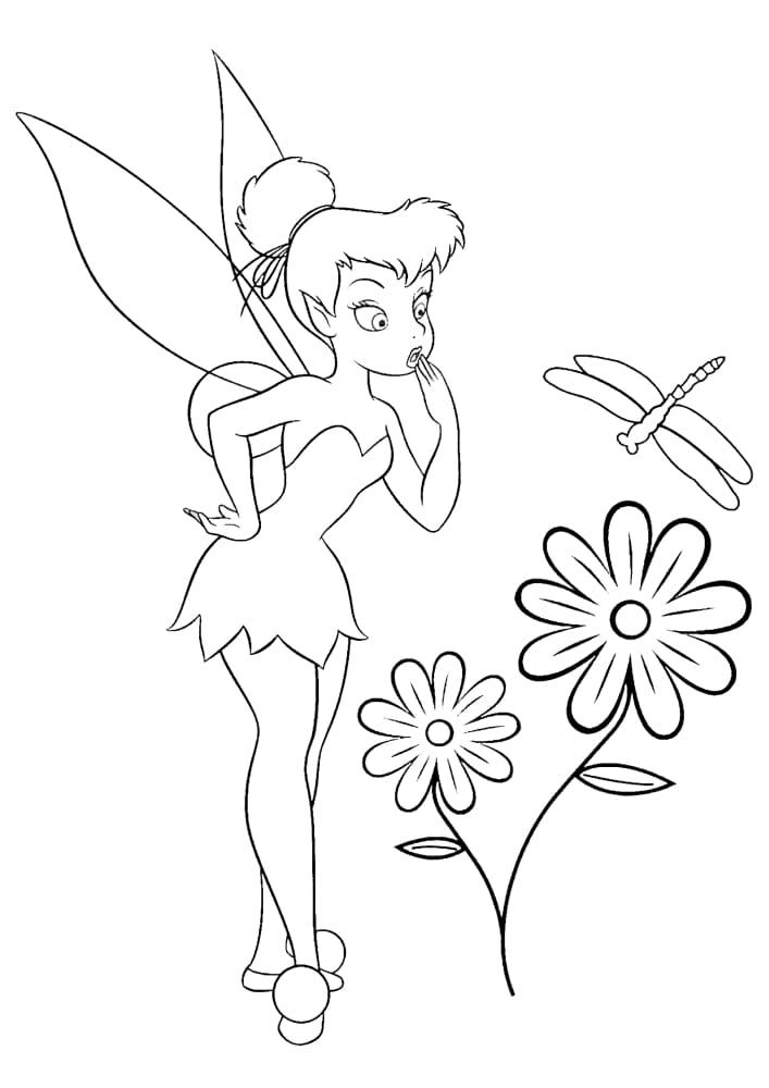 Tinker Bell fairy with a wand in her hand