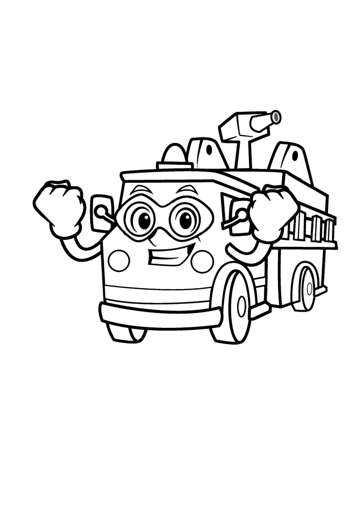 Funny fire truck coloring book for kids