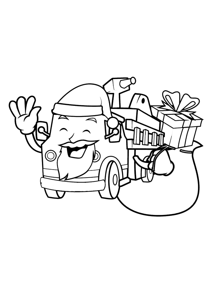 Санта с подарками для детей