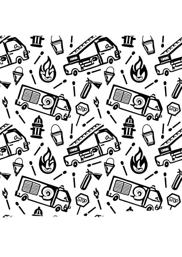 Set of Fire Item Stickers