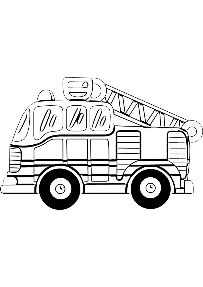 Camion de pompiers-coloriage pour les enfants