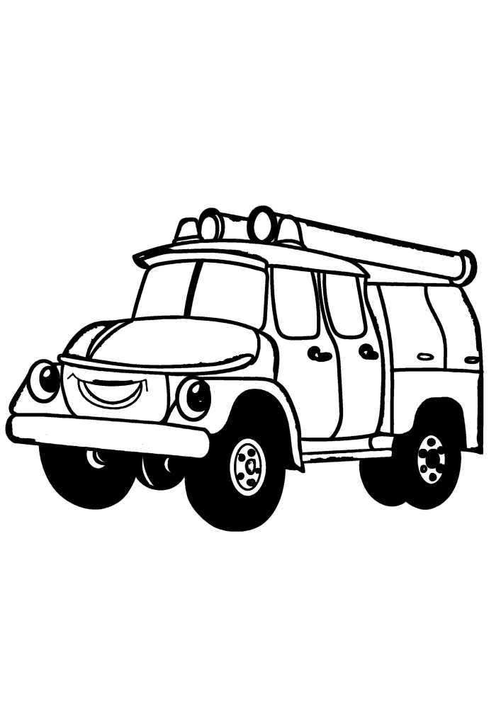 Feuerwehrauto mit Augen-Malbuch für Kinder