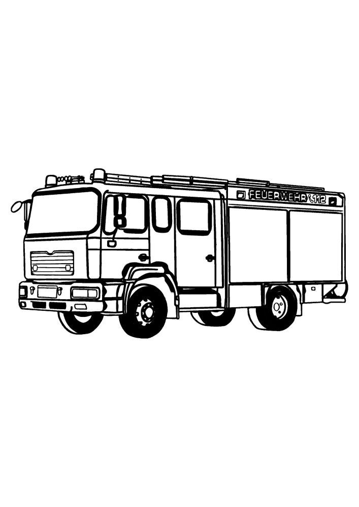 Camión de bomberos - libro para colorear para niño