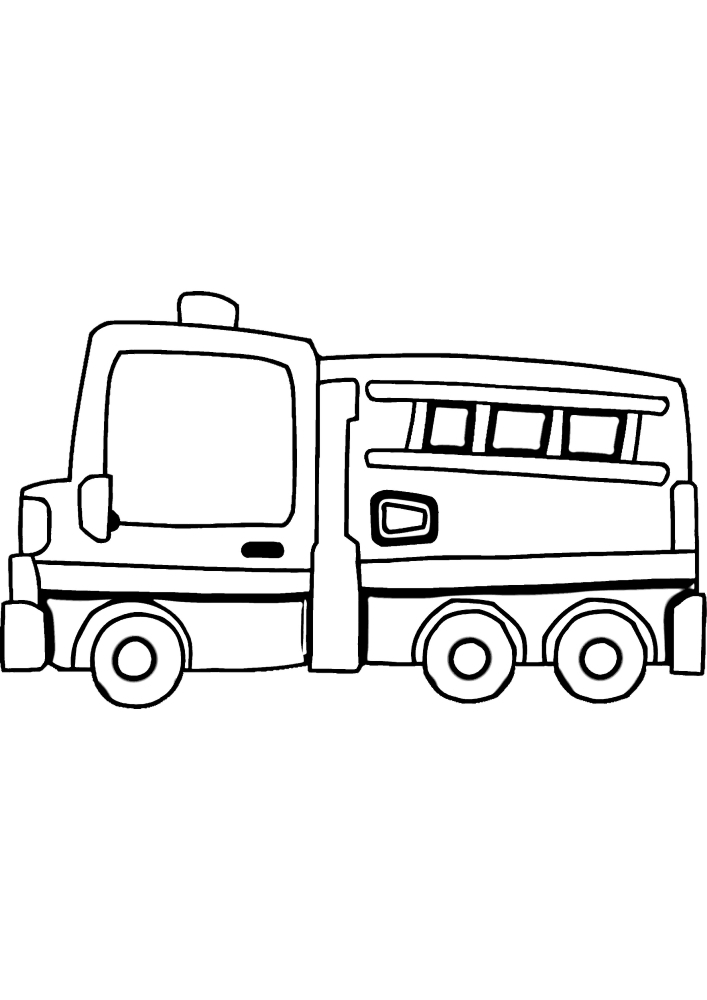 Camión de bomberos de dibujos animados para niños