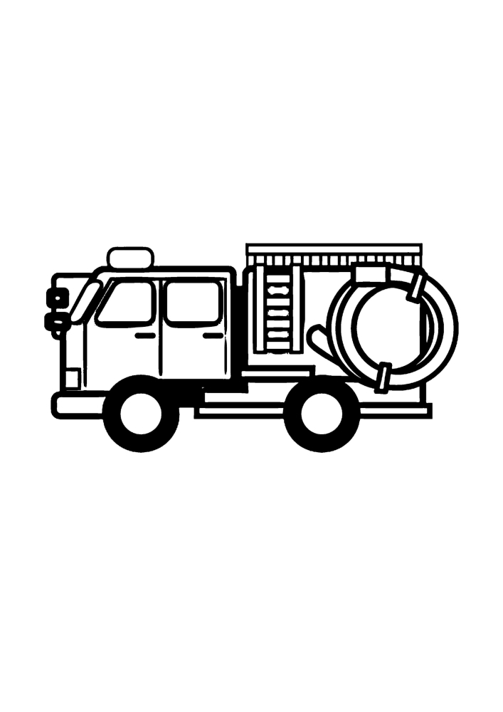 Camion de pompiers - vue latérale