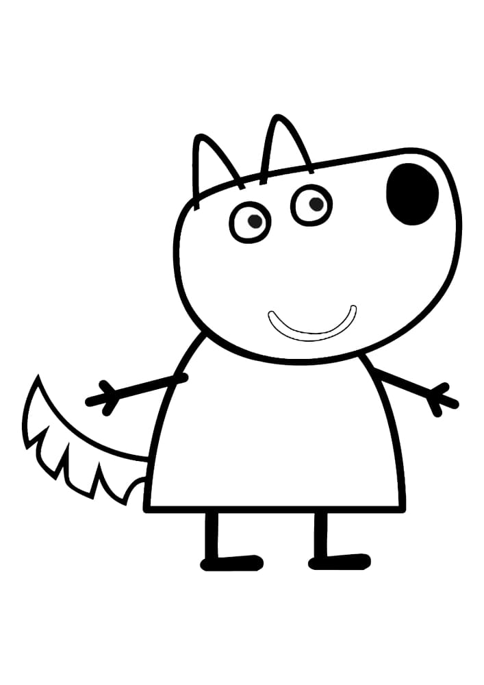 Coloring of a character from the cartoon Peppa Pig