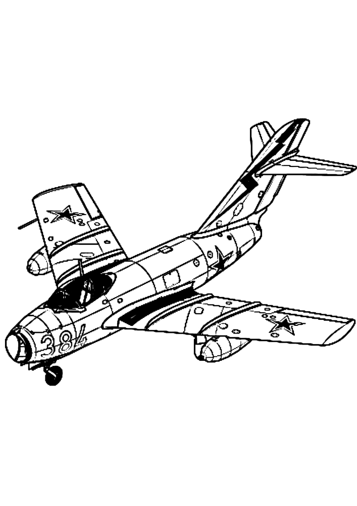 Militärflugzeug mit Stern
