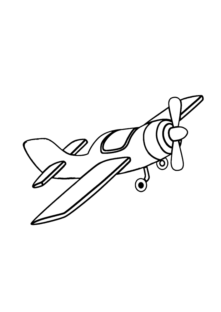 Simple airplane coloring book