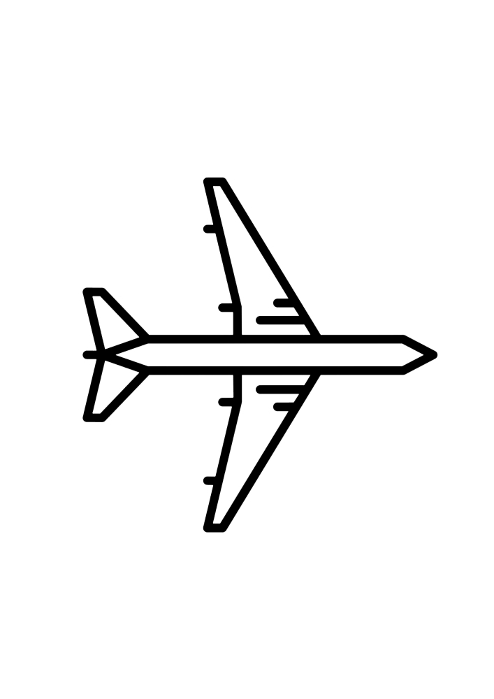 Easy-to-draw image of an airplane