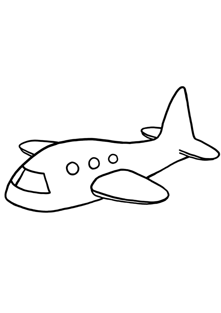 Coloriage avion simple-une excellente option pour les enfants