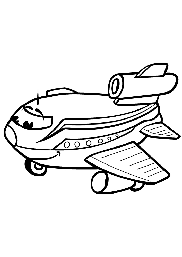Lentokone värityskirja lapsille