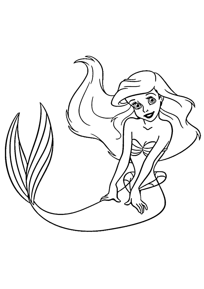 Ariel ausmalbild für Mädchen