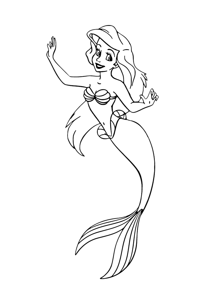 Ariel sous l'eau-coloriage