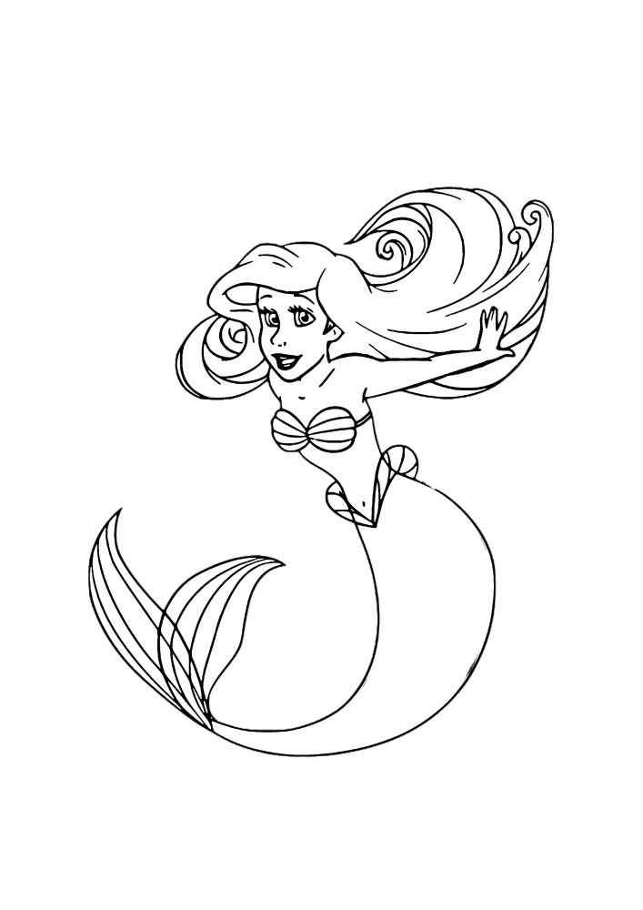 Ariel adjusts her lush hair
