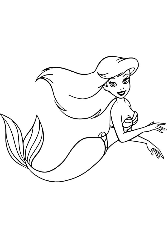 Coloring pages of the mermaid on the rocks