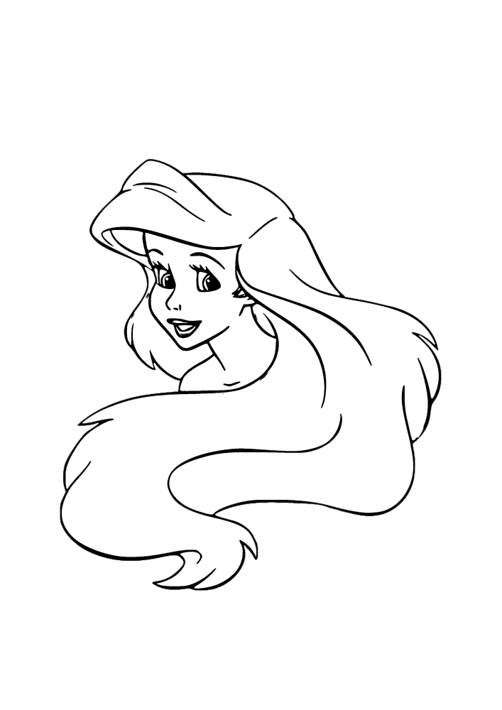 O rosto da linda princesa Ariel