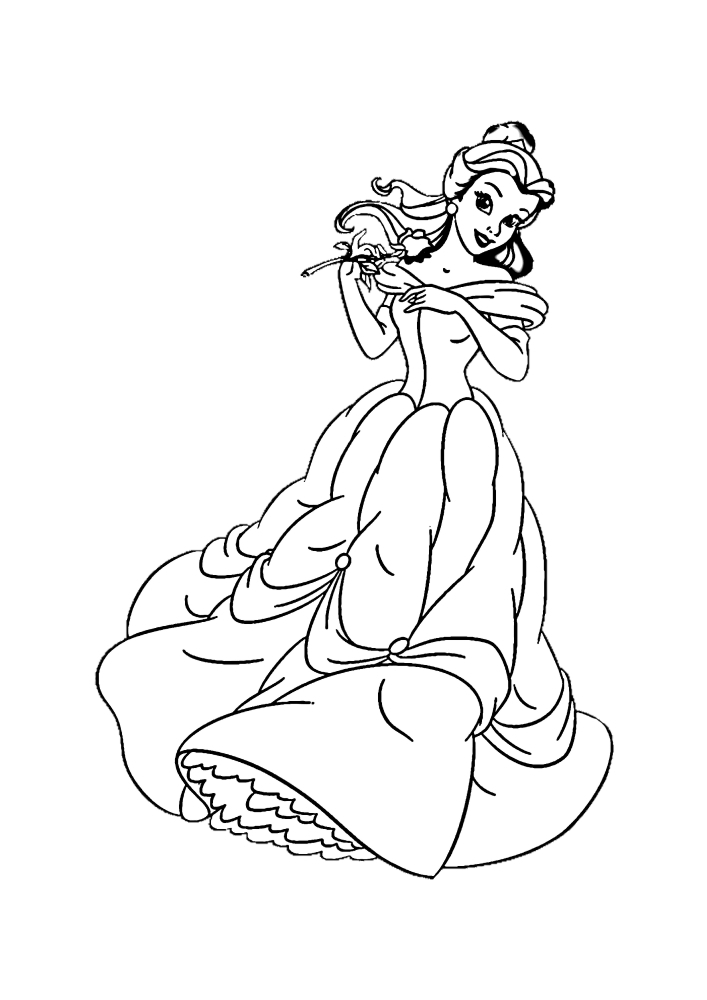 Princesse tenant une pomme-livre de coloriage