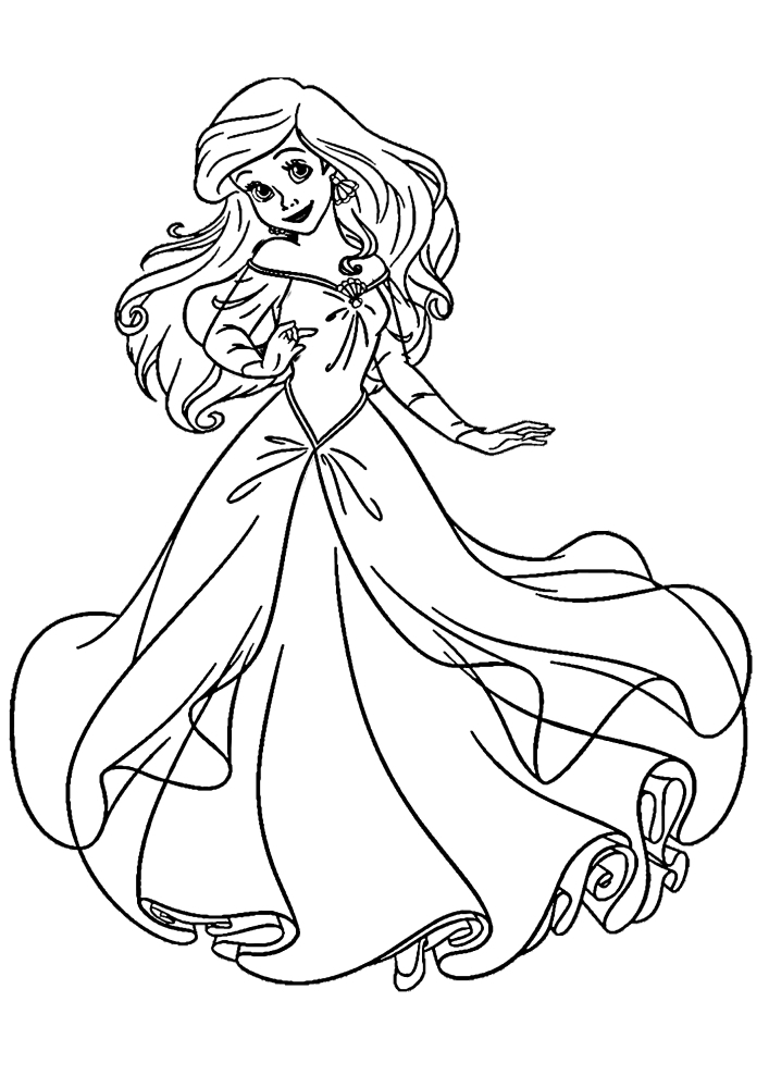 Ariel em um lindo vestido