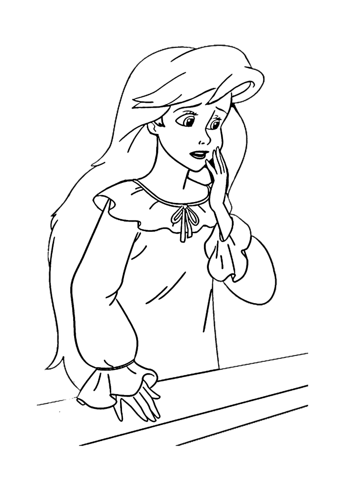 Ariel in a dress-coloring book