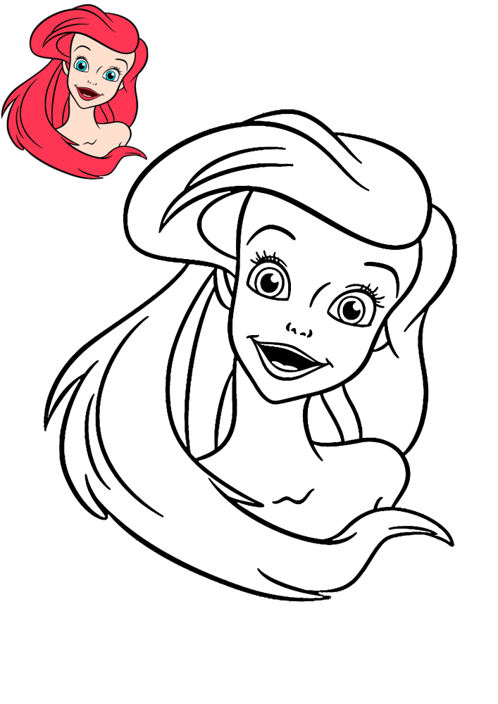 La Sirenita Ariel-vista lateral.
