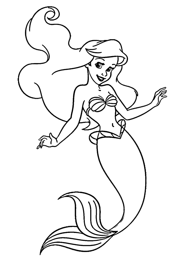 Imprimir livro para colorir Ariel