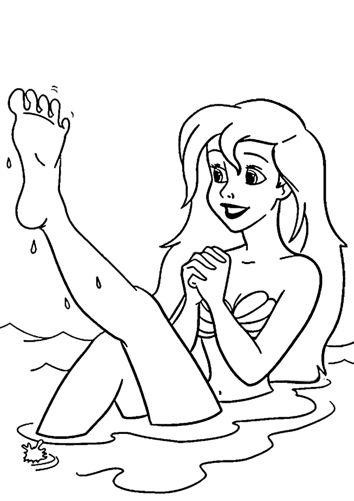 Ariel est un livre de coloriage pour les filles, imprimez ou téléchargez gratuitement la petite sirène.