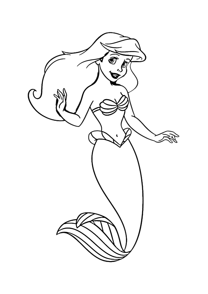 Die kleine Meerjungfrau Ariel - ausmalbild für Mädchen