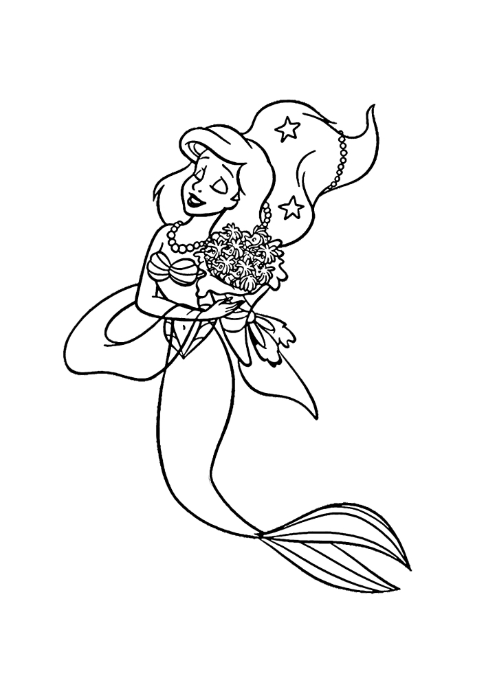 Ariel est un livre de coloriage pour les filles, imprimez ou téléchargez gratuitement la petite sirène.