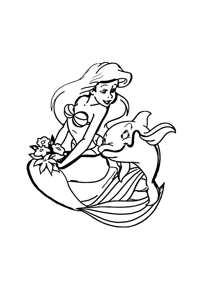 La petite sirène Ariel et le monde sous-marin.