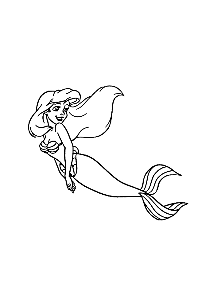 Ariel im Kleid - ausmalbilder