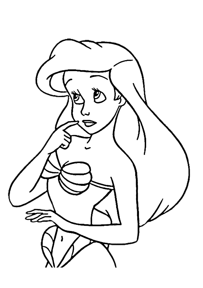 Принцесса держит яблоко - раскраска