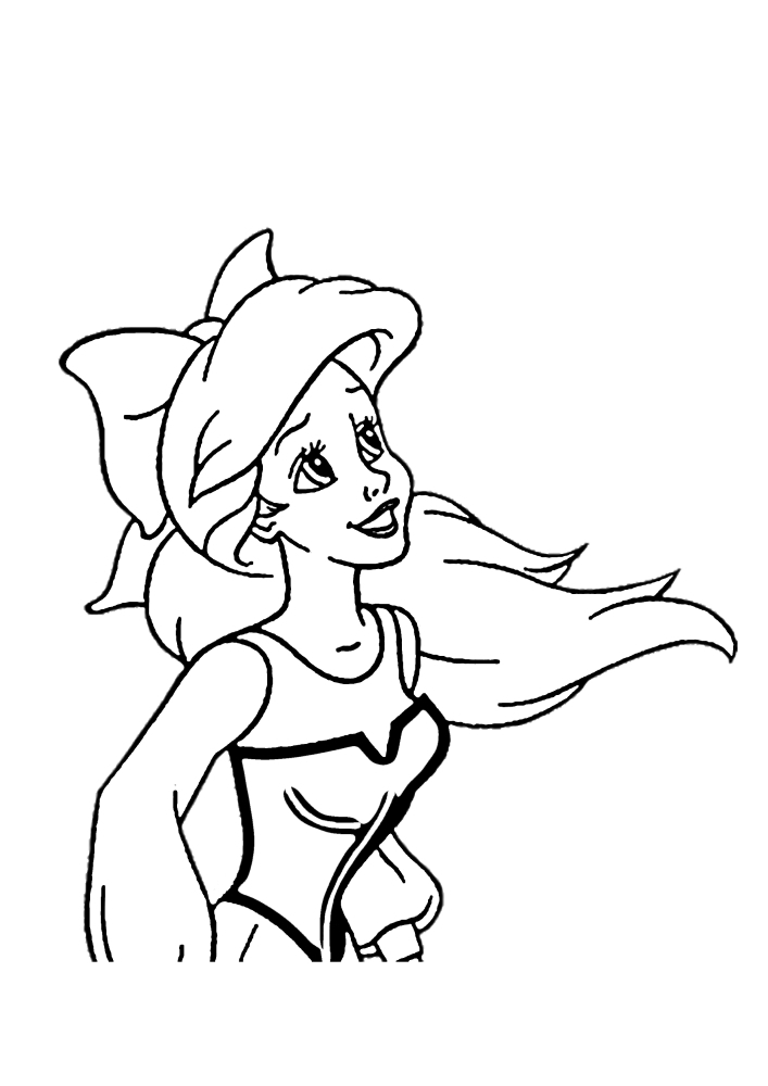Le visage de la petite sirène Ariel - coloriage