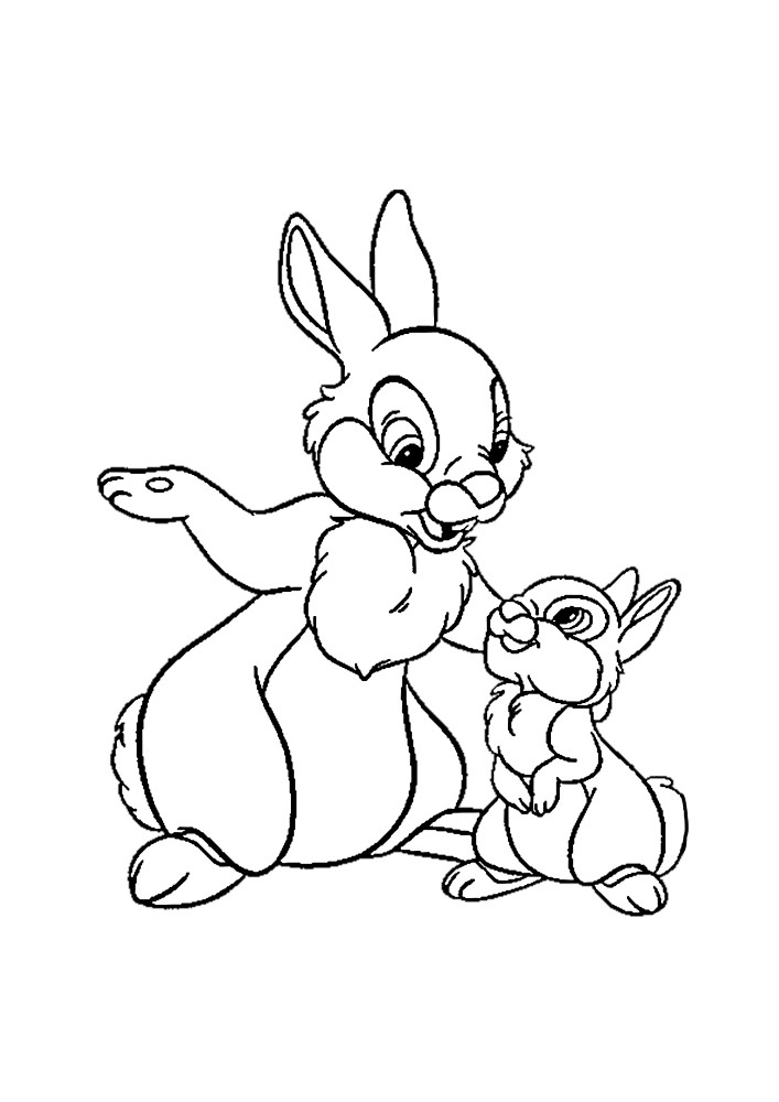 Coloring book of the rabbit from the cartoon 