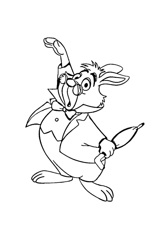 Ещё одна раскраска кролика, известного по мультфильму 