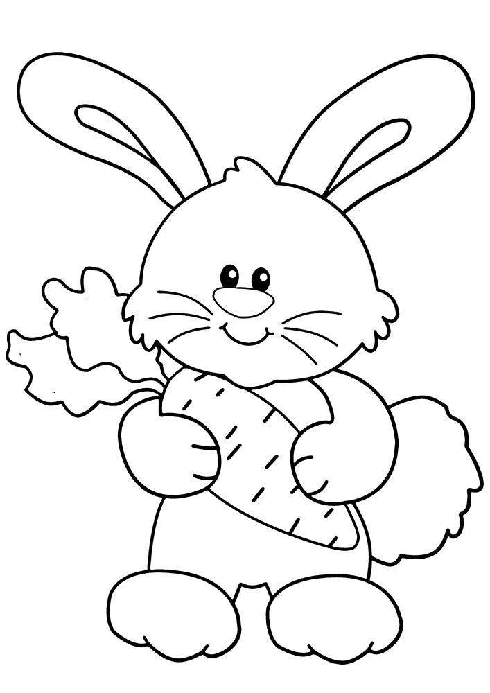 Раскраска зайца для детей