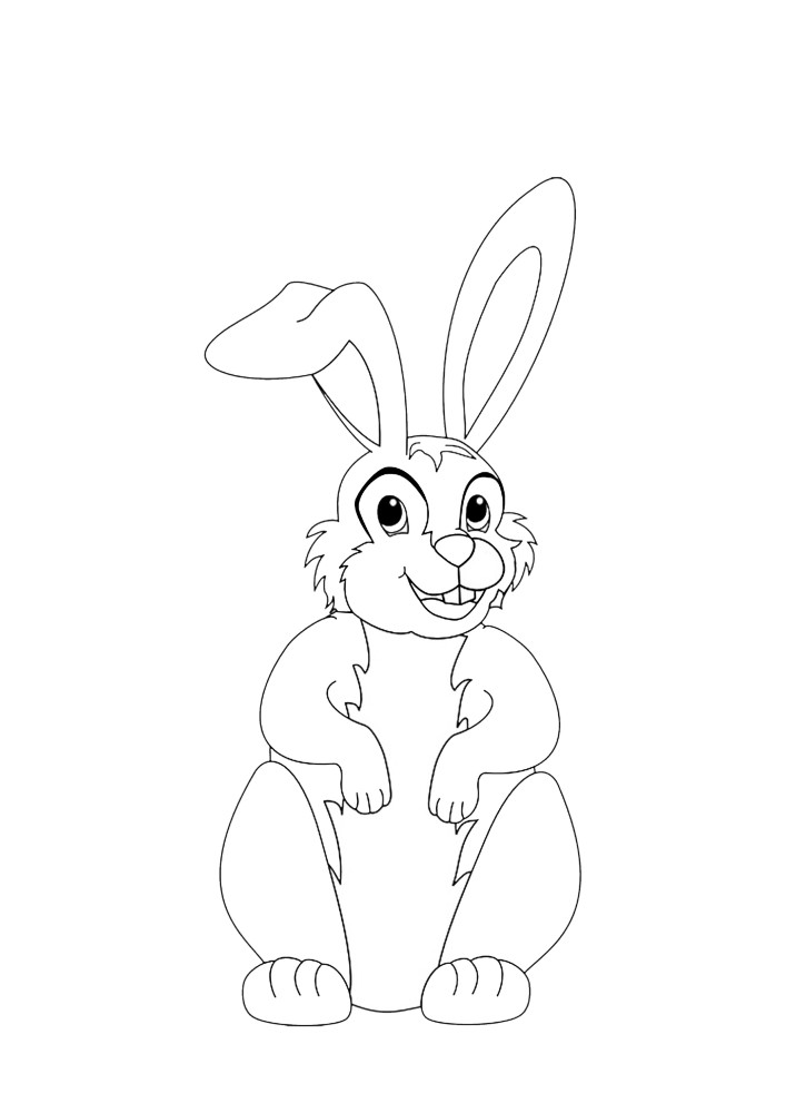 The bunny sits and waits, until your baby paints it